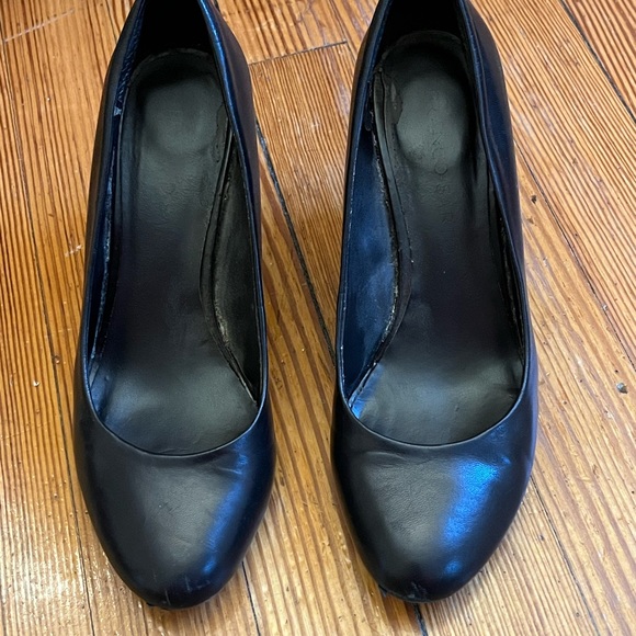 Franco Sarto black leather Helio wedge pumps, women’s size 7 - Picture 6 of 8